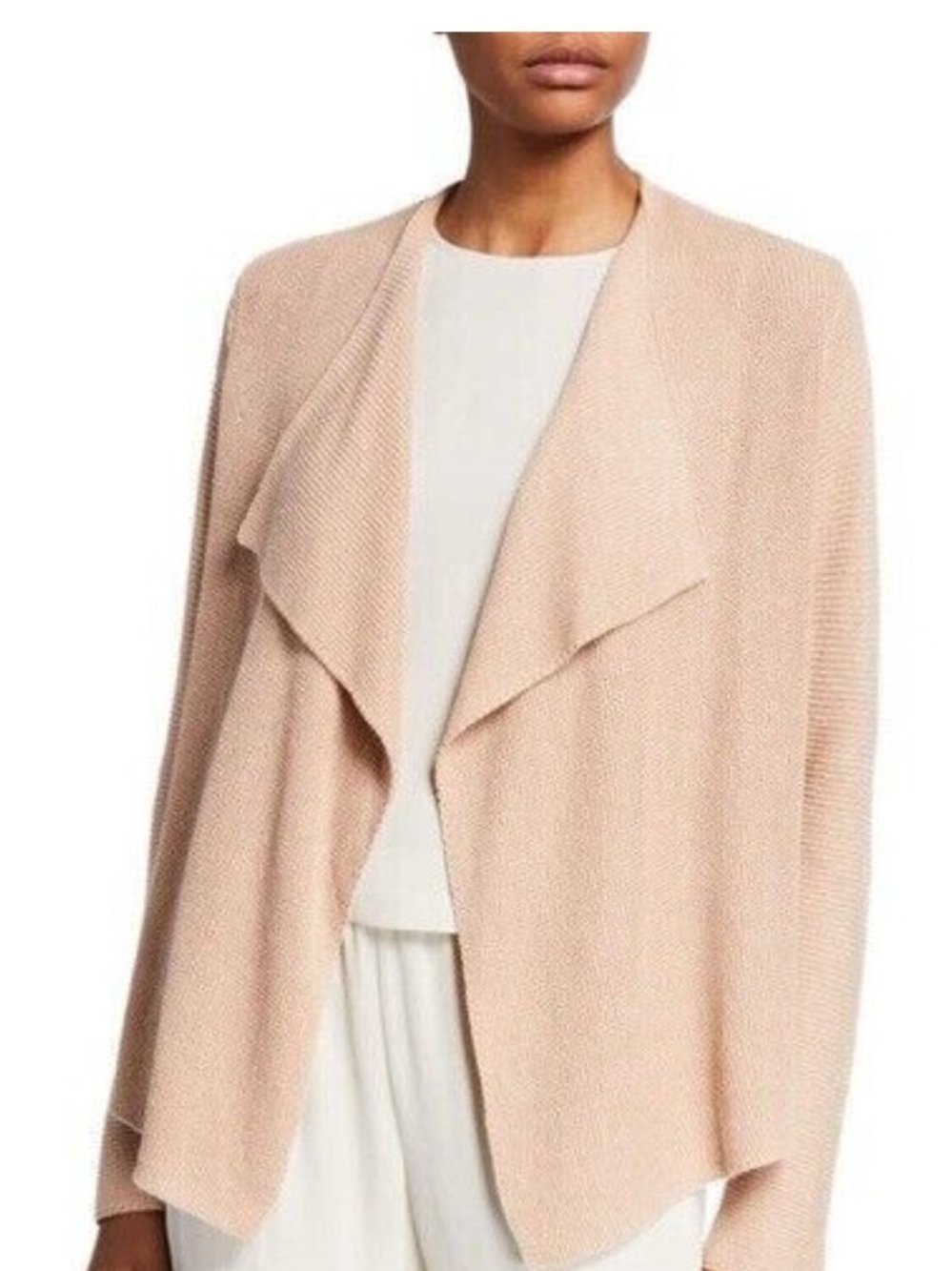 Open-Front Drape Front Cardigan Blush Sweater- Sz PS